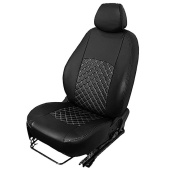 (АВТОПИЛОТ) Skoda Fabia II Hb/Wag (40/60) с 07-14г. Алькантара ромб (Черный+Серый)